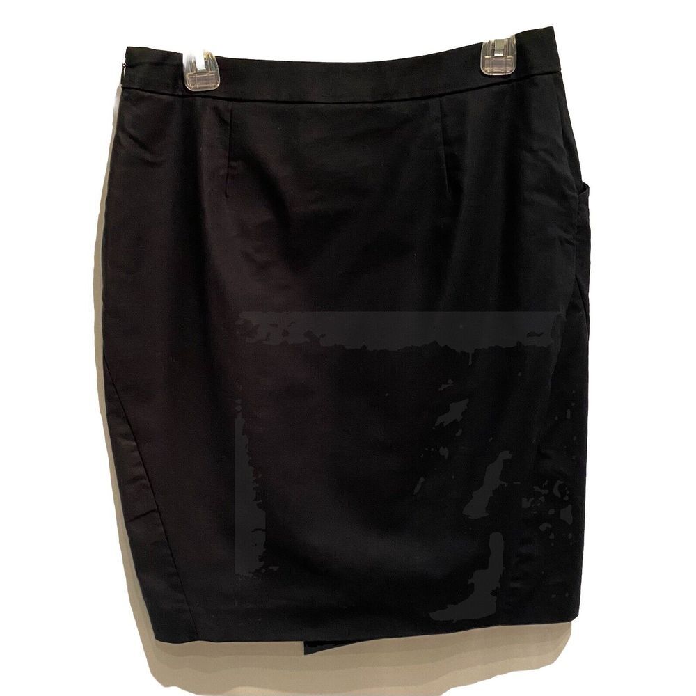 Brooks Brothers Skirt Womens Size 8 Wrap Navy Blue Cotton Twill Coastal Career‎